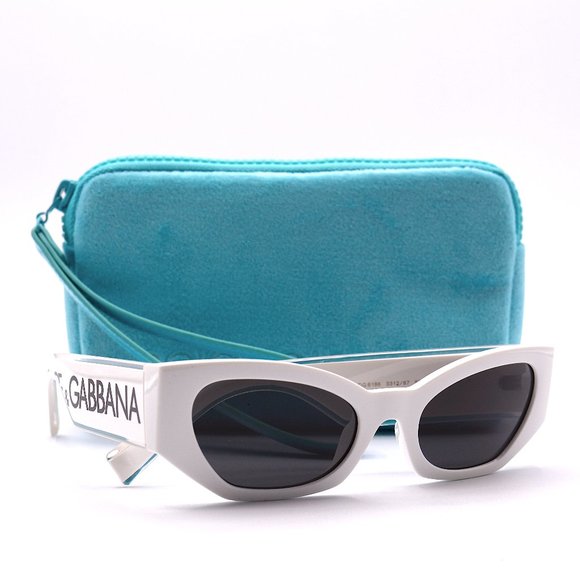 NEW DOLCE&GABBANA DG6186 331287 WHITE DARK GREY LENS AUTHENTIC SUNGLASSES - Picture 9 of 15